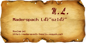 Maderspach László névjegykártya